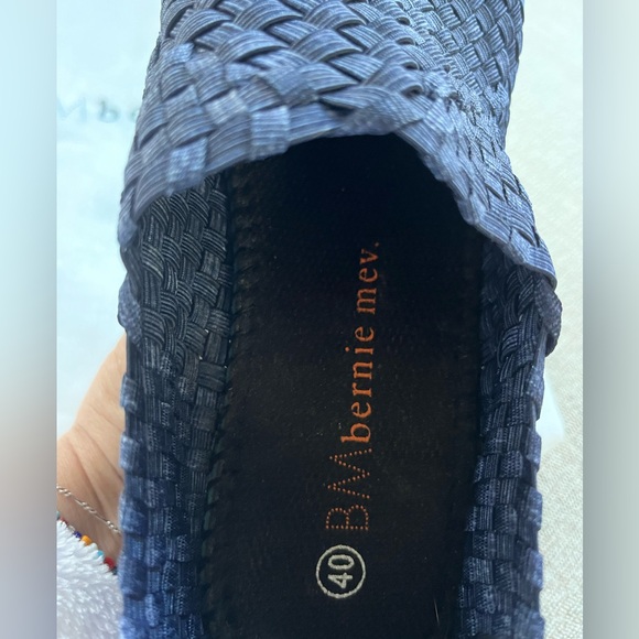 Like New Bernie Mev Gem Wedge Navy Slip-On Shoes. Women's Size: 40 (US 9). - Picture 7 of 8